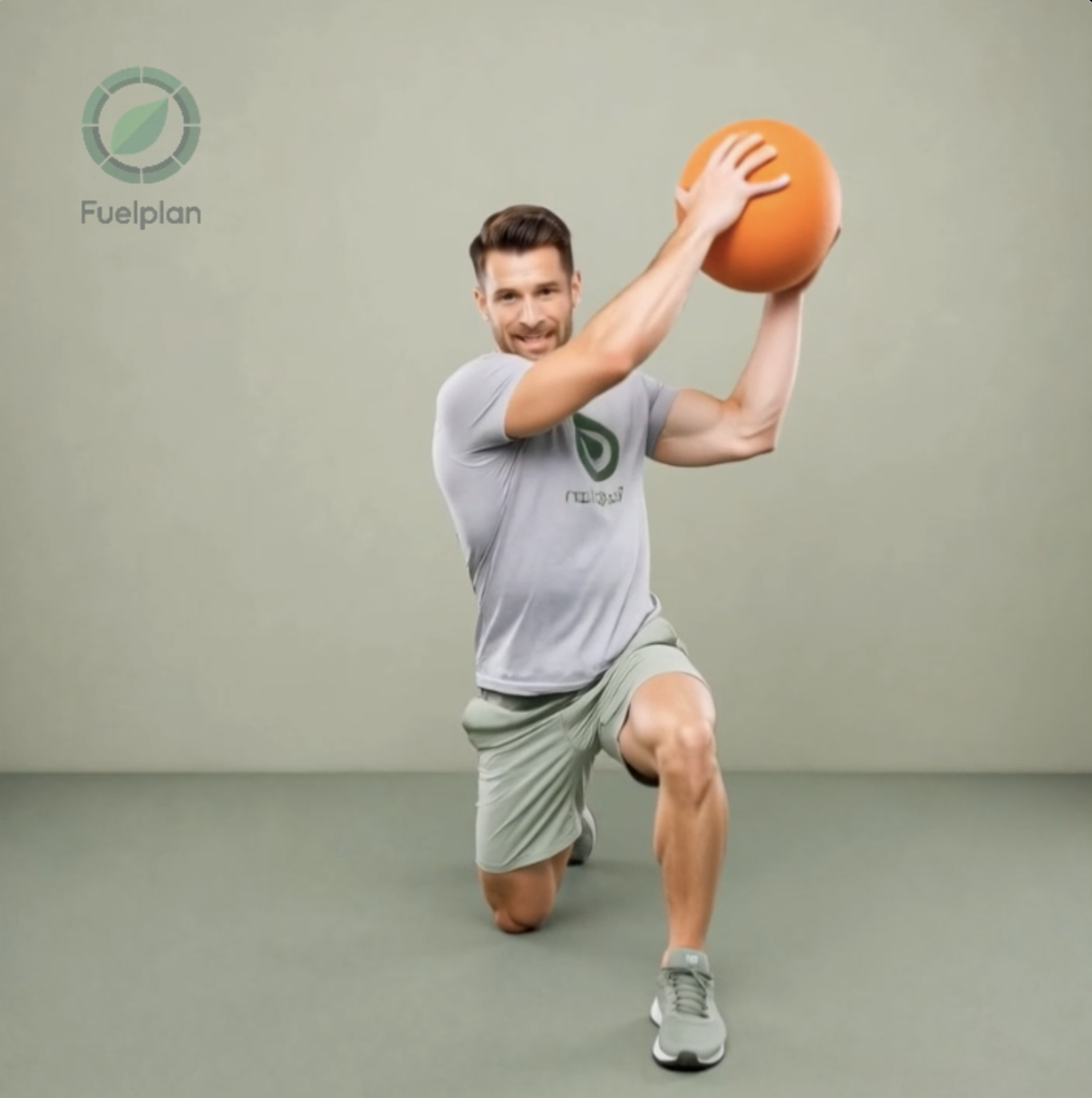 Medicine Ball High-To-Low Chop (Left) demonstration
