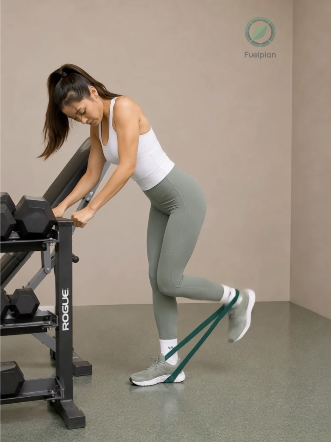 Banded Standing Hamstring Curls Left demonstration