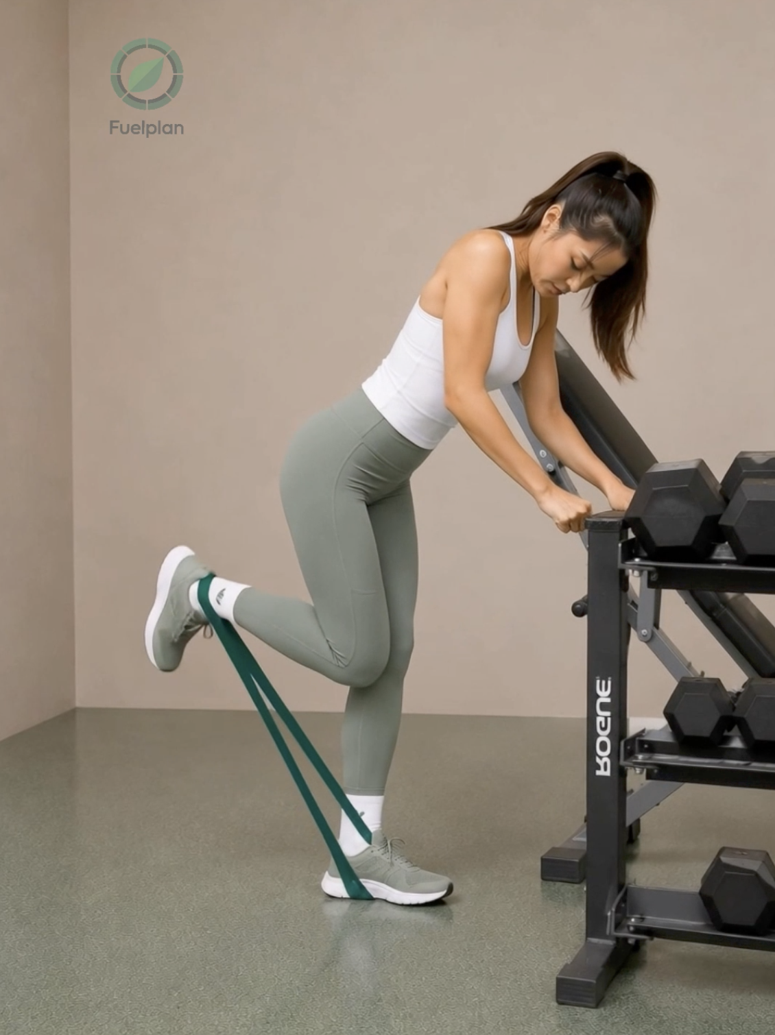 Banded Standing Hamstring Curls Right demonstration