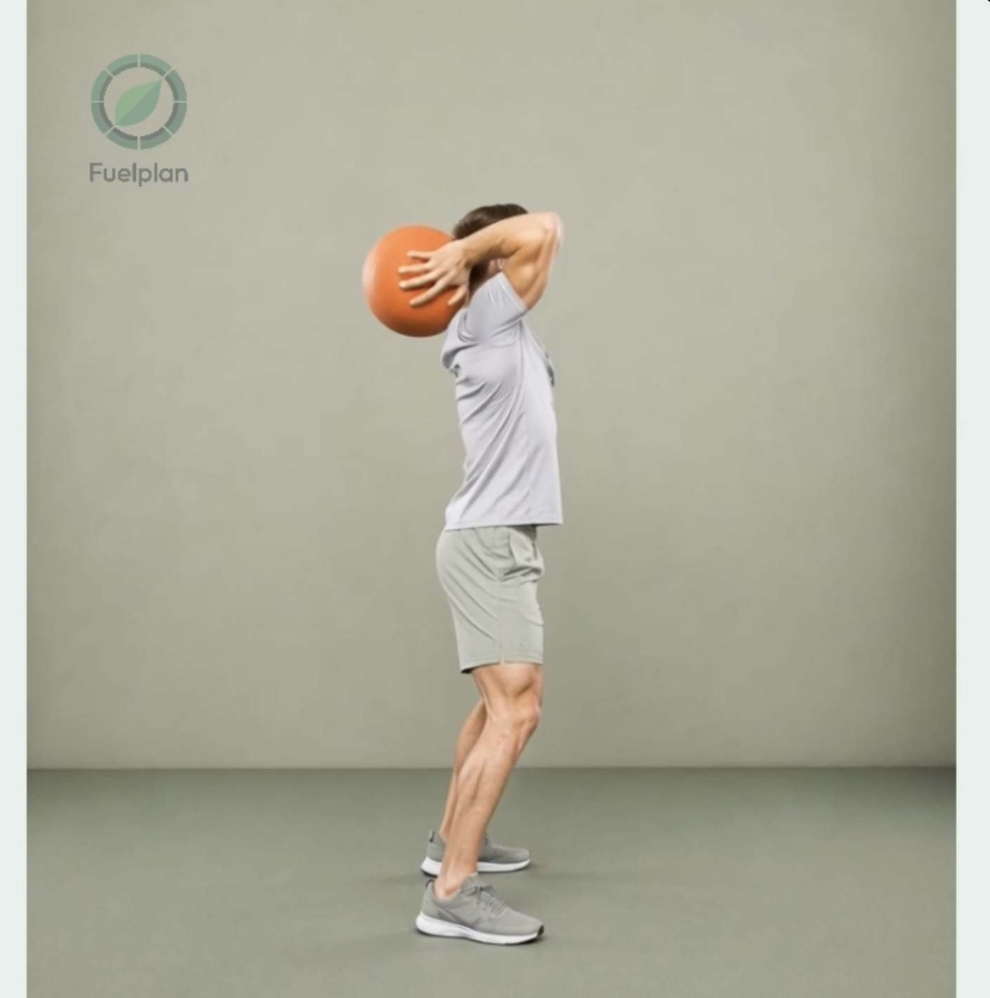 Medicine Ball Overhead Tricep Extension demonstration
