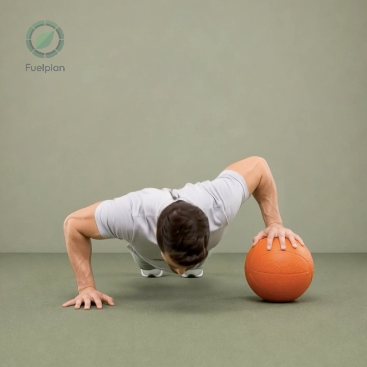 Medicine Ball Push-Up, Single Hand Elevated (Left) demonstration