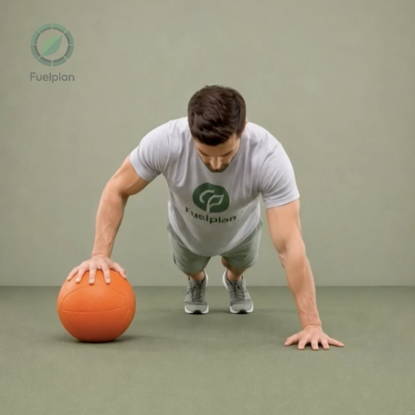 Medicine Ball Push-Up, Single Hand Elevated (Right) demonstration