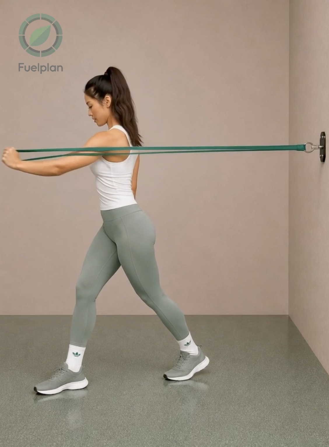 Resistance Band Single Arm Chest Press Left demonstration