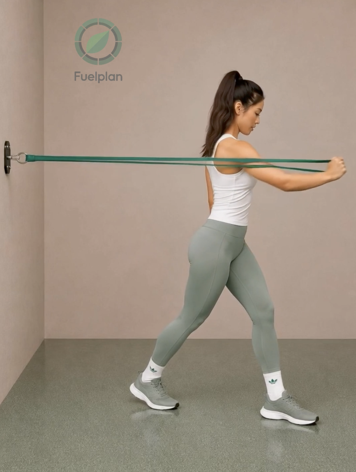 Resistance Band Single Arm Chest Press Right demonstration