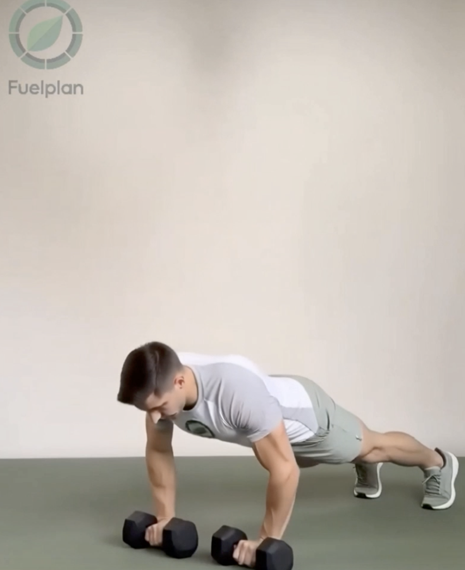 Dumbbell Knee Drive Push Up demonstration