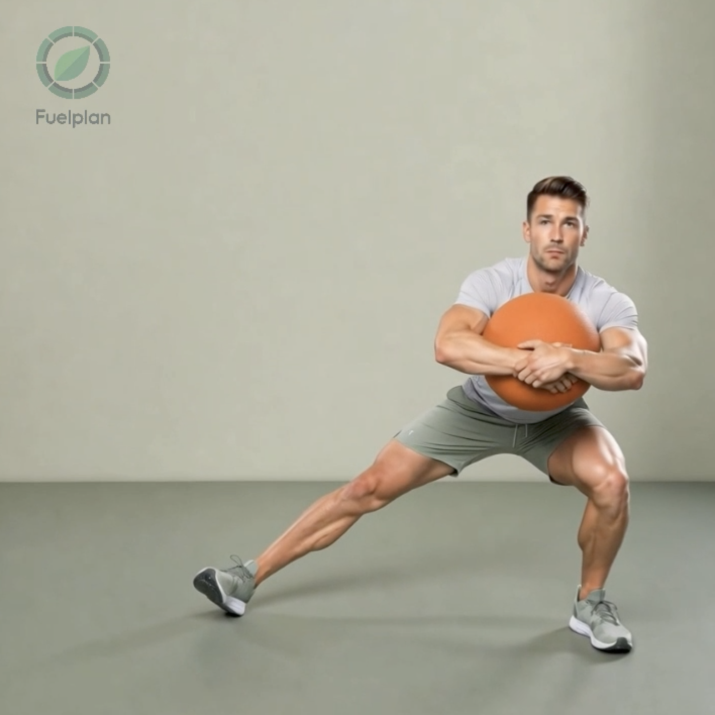 Medicine Ball Lateral Lunge (Left) demonstration