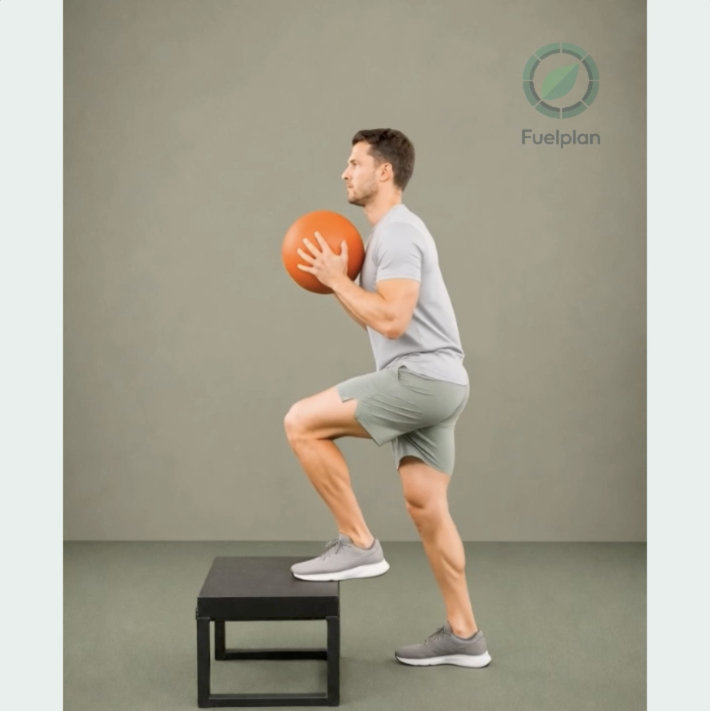 Medicine Ball Step-Up (Left) demonstration