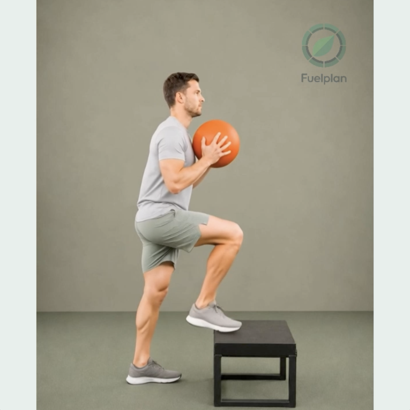 Medicine Ball Step-Up (Right) demonstration