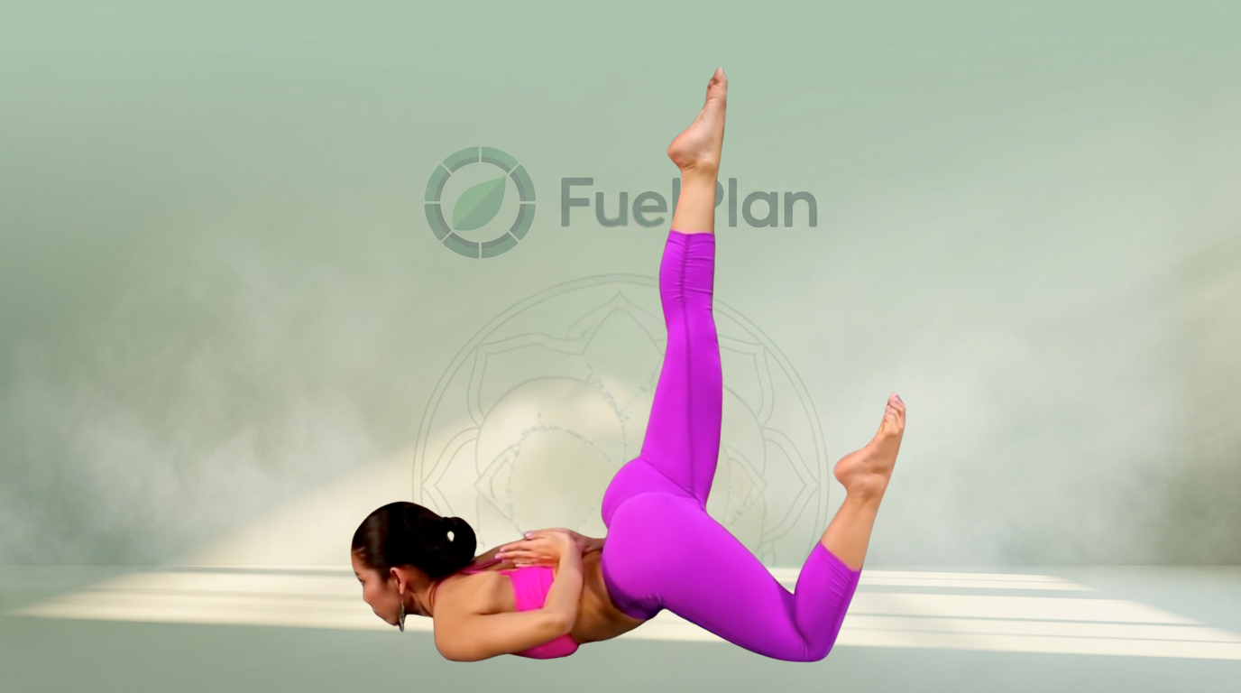Locust Pose Variation with Hands in Reverse Anjali Mudra demonstration